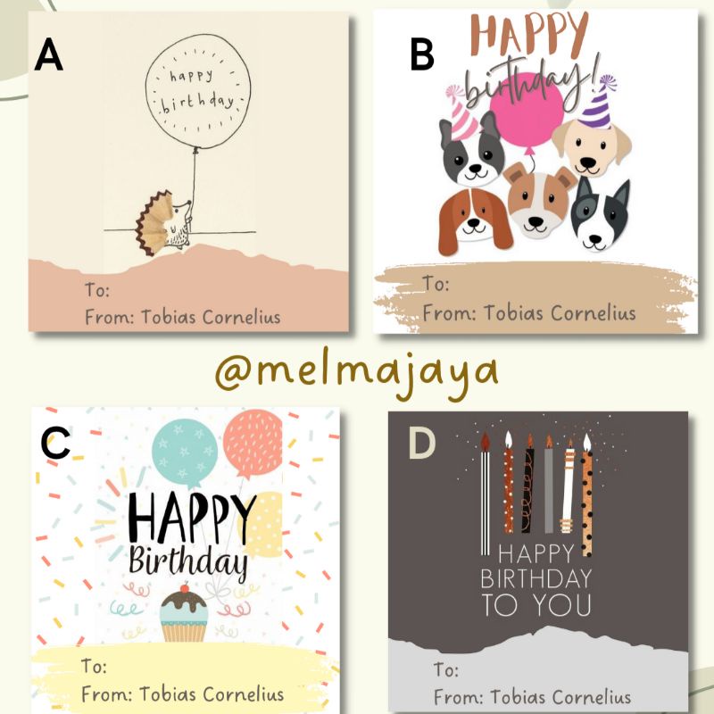 

Stiker Sticker Nama HBD happy birthday ulang tahun ulangtahun termurah murah anti air waterproof isi 30