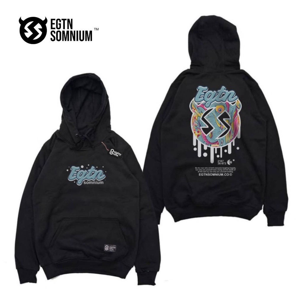Delusion Black Hoodie/Hoodie Black Pria/Hoodie black metal