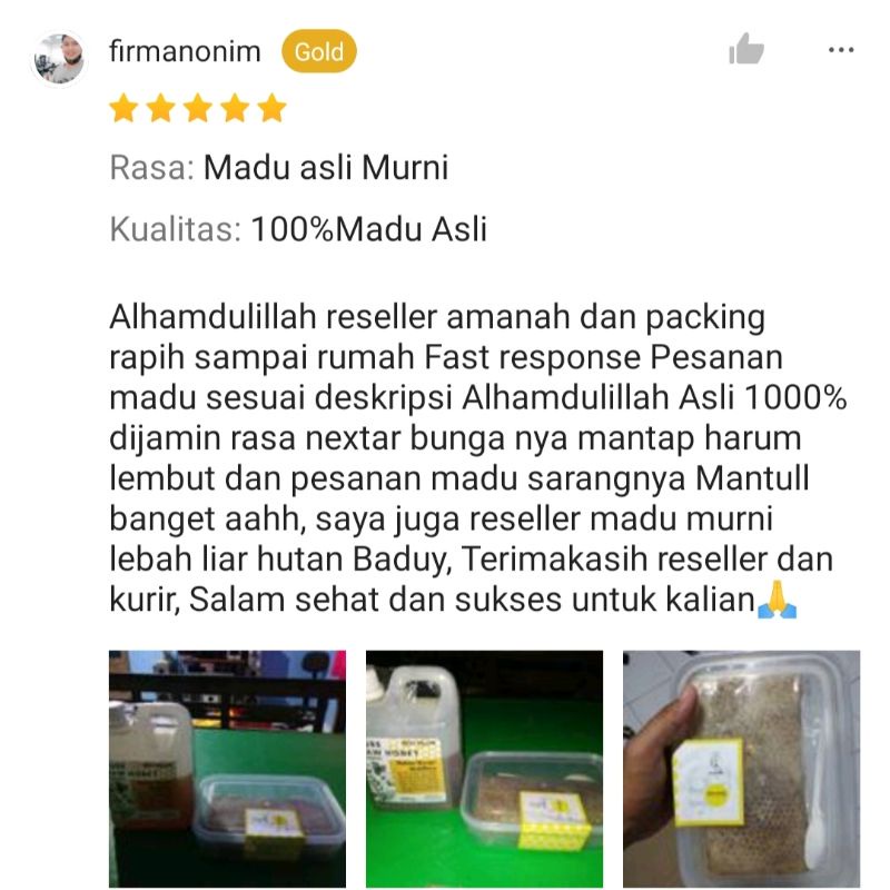 Madu Murni Nectar Bunga Multiflora Lebah Apis Mellifera 1.000gr