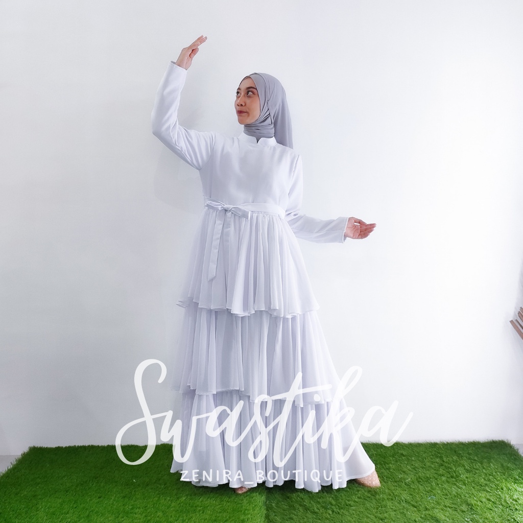 SWASTIKA Dress ceruty babydoll / baju pesta / prewedding /gaun wisuda / lamaran /  gamis remaja kondangan / couple / tersedia ukuran kecil hingga jumbo