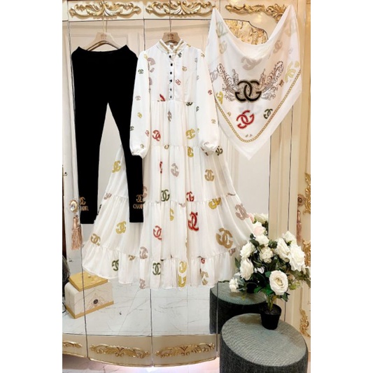 ready set MIDI dress SHR ORI ceruty full furing
