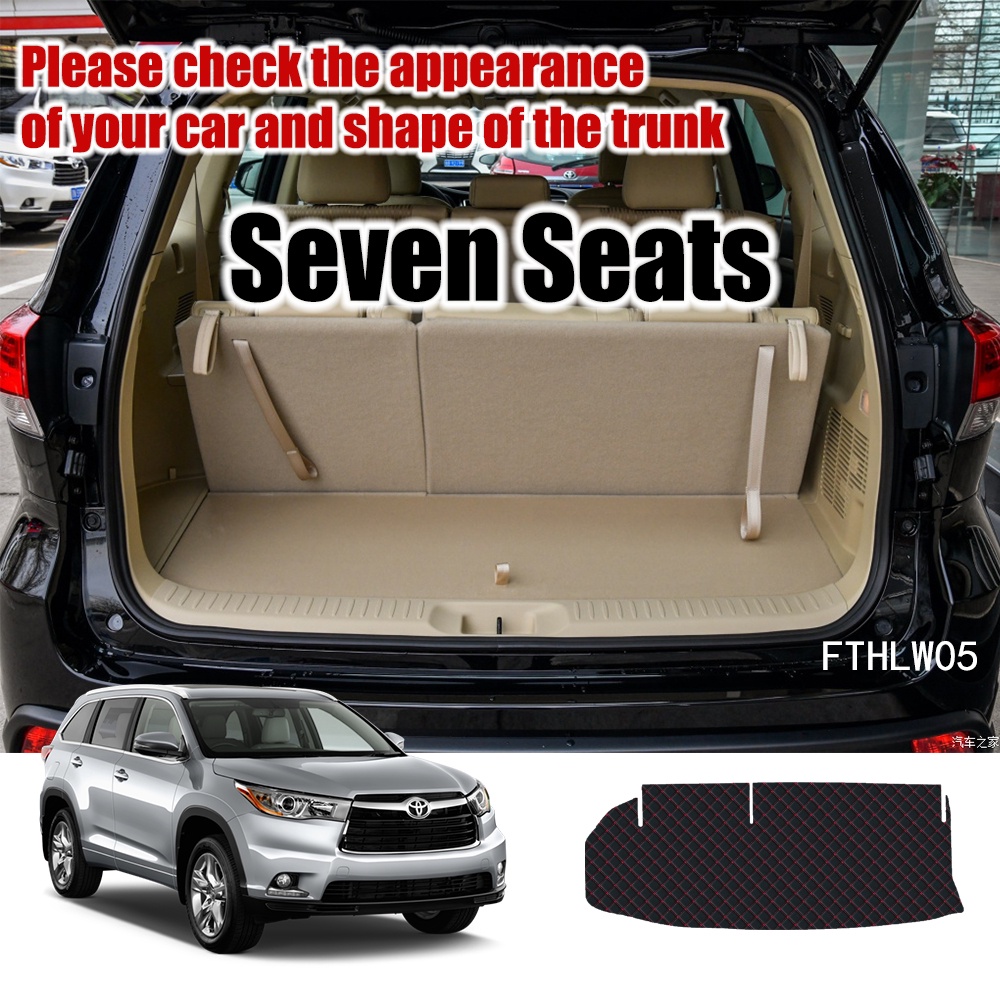 Pad Cover Bagasi Mobil Bahan Kulit Untuk Toyota Highlander 2014 2015 2016 2017 2018 2019