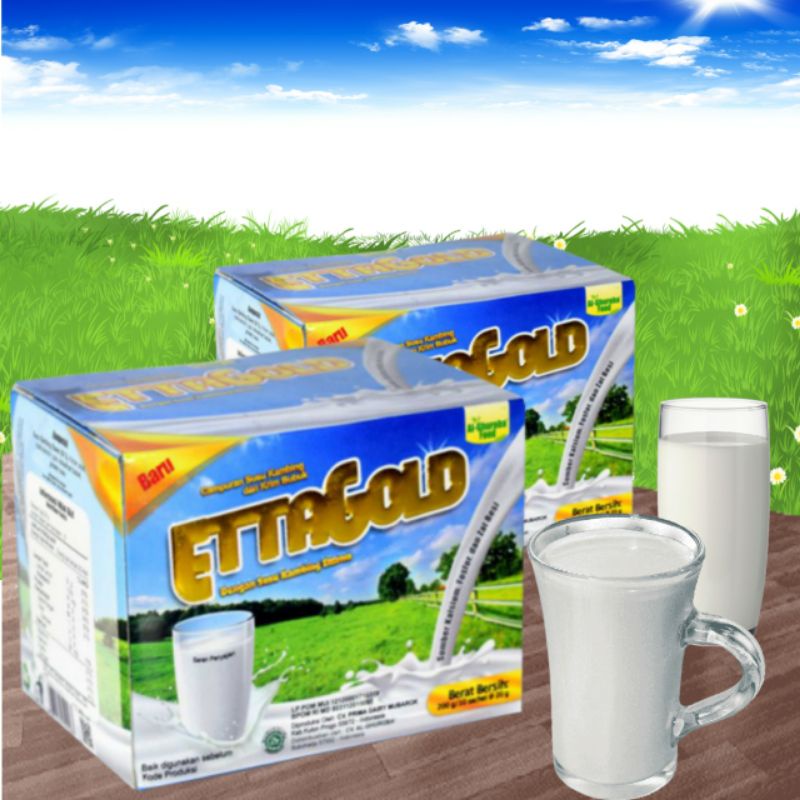 

Susu Kambing ETTAGOLD Al ghurba/Susu+Kolustrum Baik untuk kesehatan Tulang-Kemasan Sachet 20gr /10 sachet