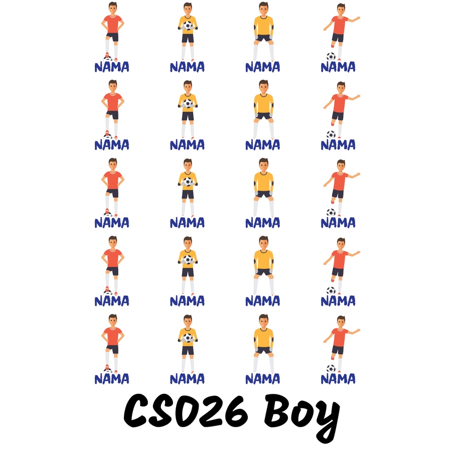 

Sticker Nama Cutting Label Waterproof Tahan Air Boy Sport 26 (CS026)