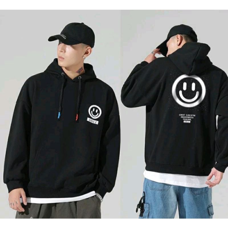 HOODIE SMILE AESTHETIC PRIA &amp; WANITA /SWEATER HOODIE SMILE(BANDUNG.HOODIE)