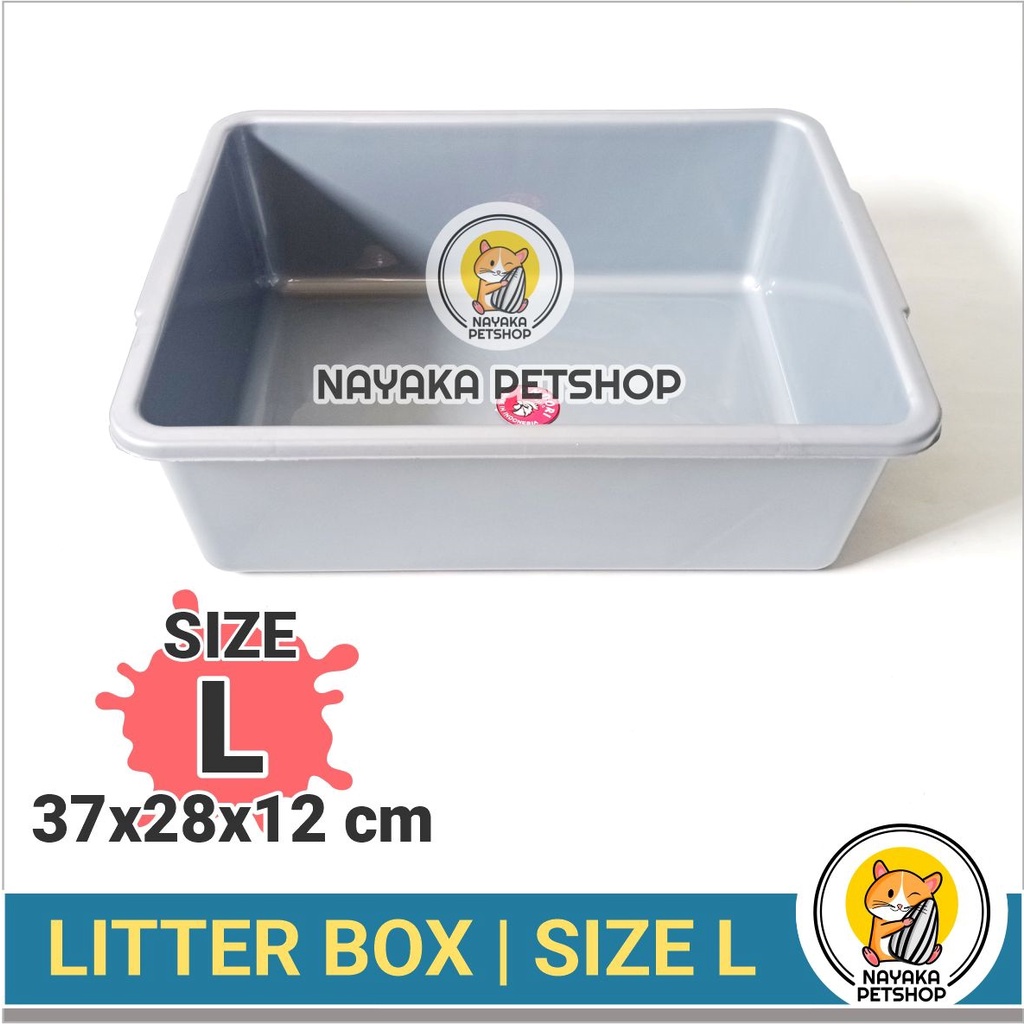 Size L Litter Box Kucing Bak Pasir Baki Zeolit Gumpal Wangi Wood Pellet Cat Toilet Kotak Kotoran Hewan