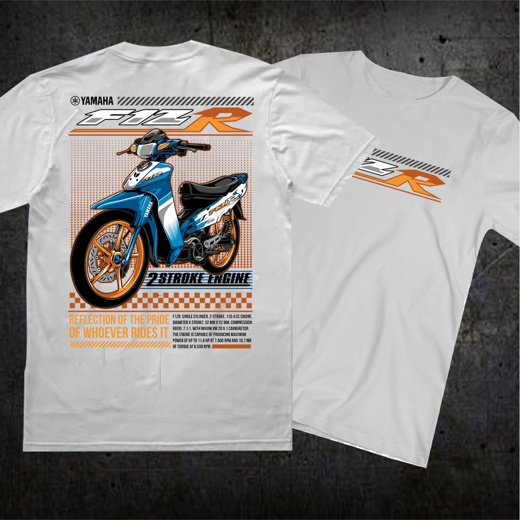 kaos F1ZR / kaos motor F1ZR / baju motor yamaha F1ZR / baju F1ZR / kaos otomotif putih
