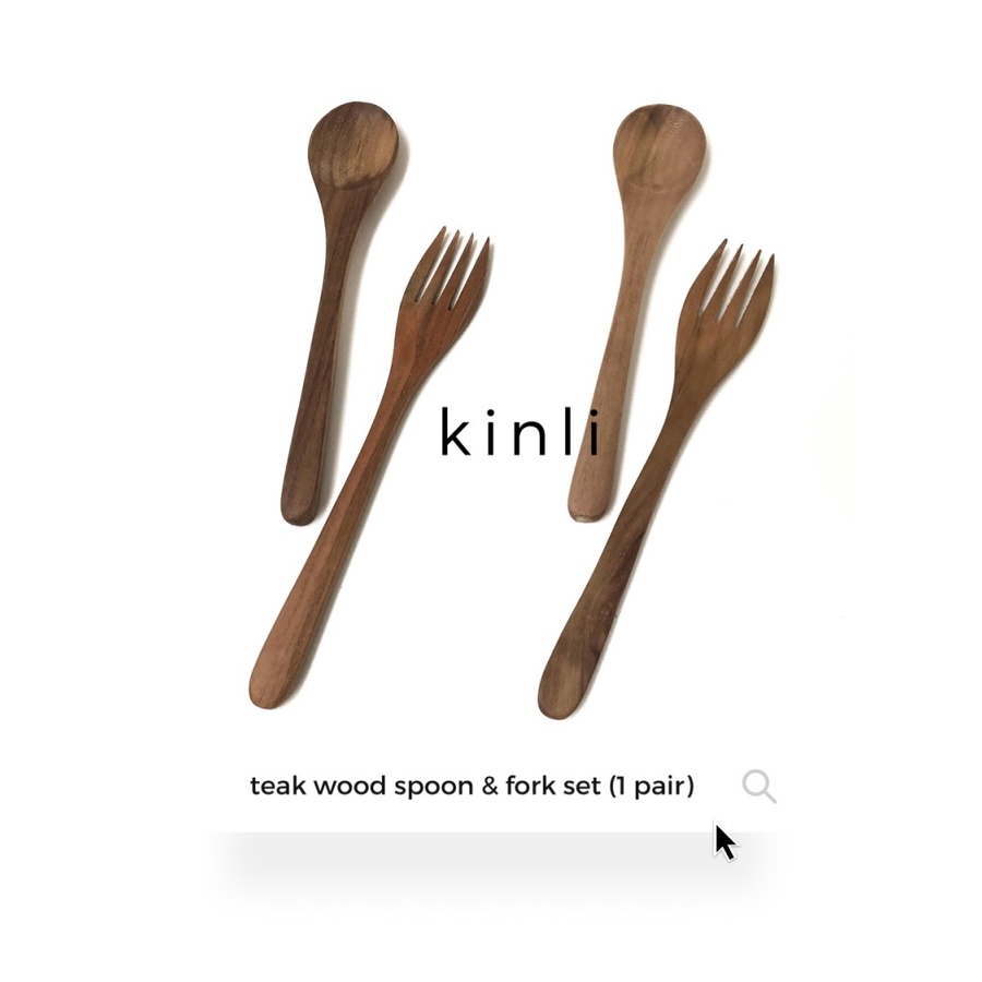 wooden spoon fork teakwood sendok kayu garpu kayu jati set makan kayu