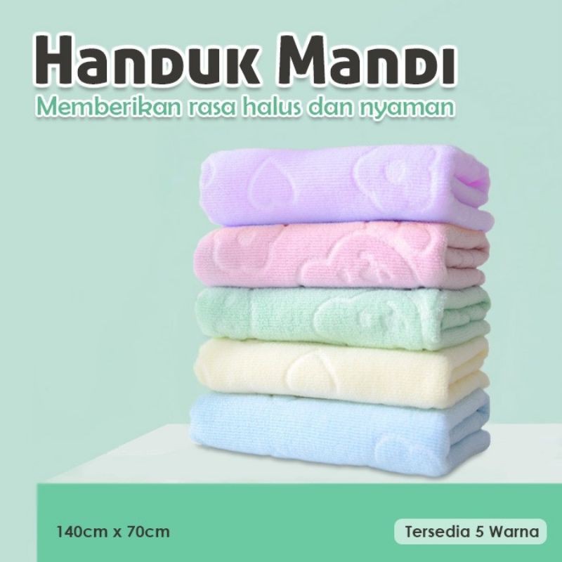 Bundara.id Pr-713 Handuk embos import 100% Microfiber &amp; menyerap handuk travel 70x140