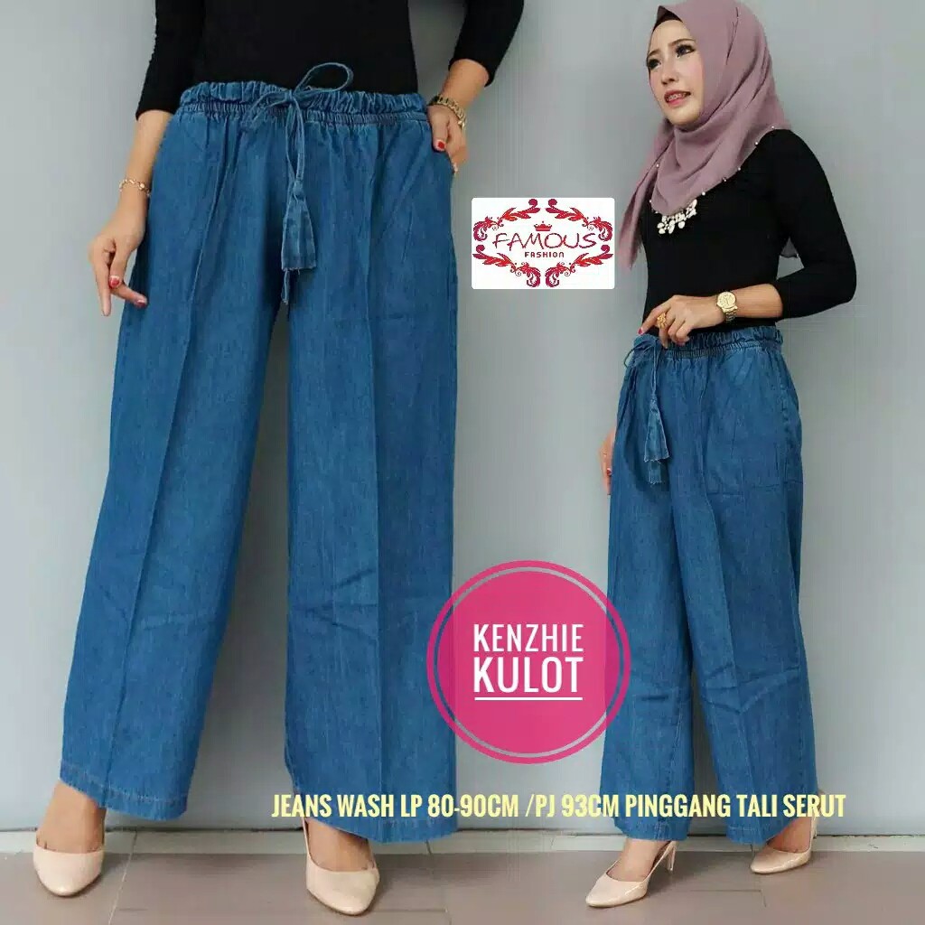 CELANA KULOT PANJANG RAYYA KENZHIE DENIM JENAS WASH ORIGINAL PREMIUM