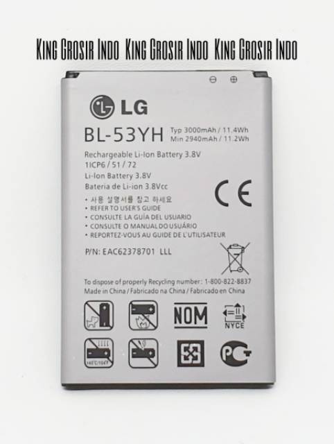 Baterai LG G3 BL-53YH Original 100% Battery LG G3 STYLUS BL 53YH