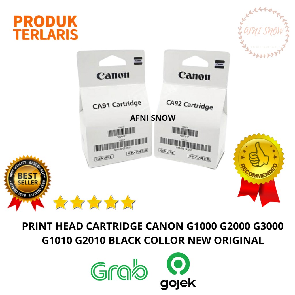 Print Head Cartridge Canon G1000 G2000 G3000 Black Color CA91 CA92 Set