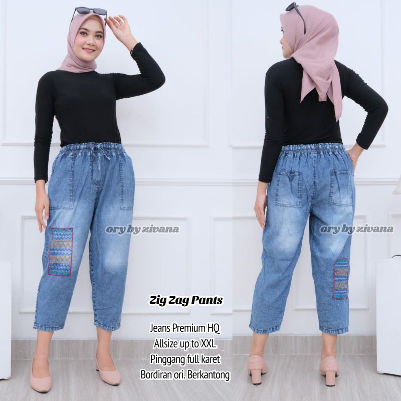 Celana Jeans Bordir (XXL) //JF624