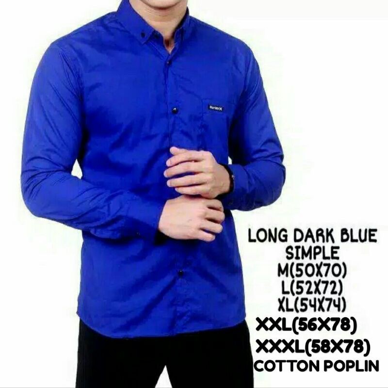 Baju kemeja polos lengan panjang pria { bisa cod }