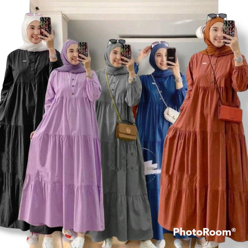 GAMIS SUSUN KANCING RAMPEL TERBARU