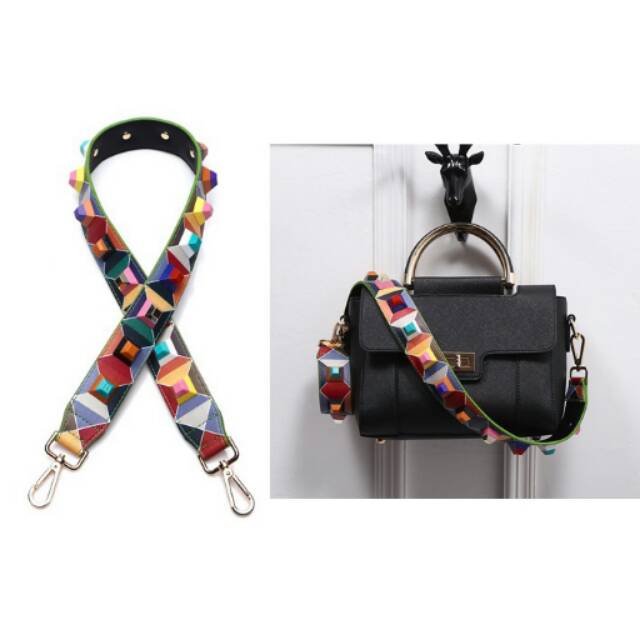 DEFECT SALE Rainbow Strap You Candy Stud Inspired GOLD HARDWARE/ Tali Tas Panjang/ Bag Strap