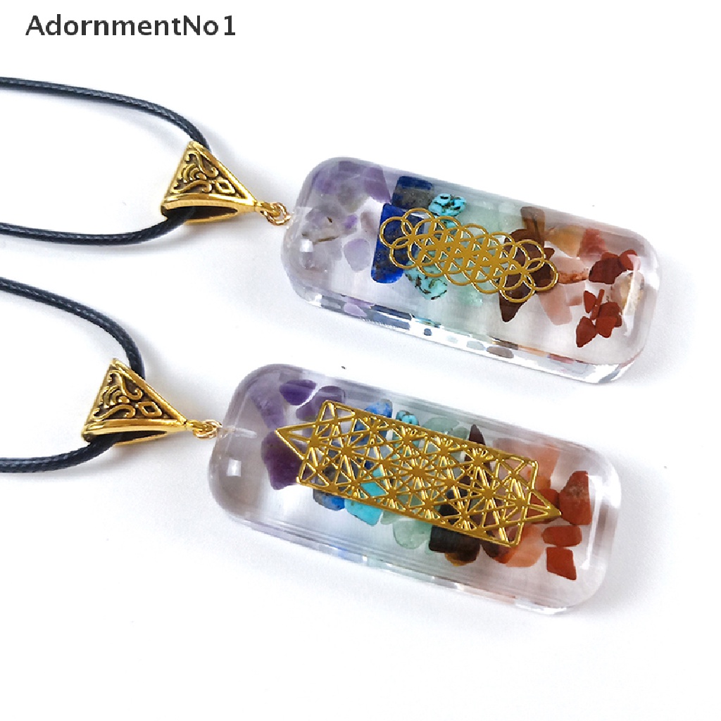 (AdornmentNo1) Kalung Jimat 7 Chakra Liontin aura Alami Untuk Pria / Wanita