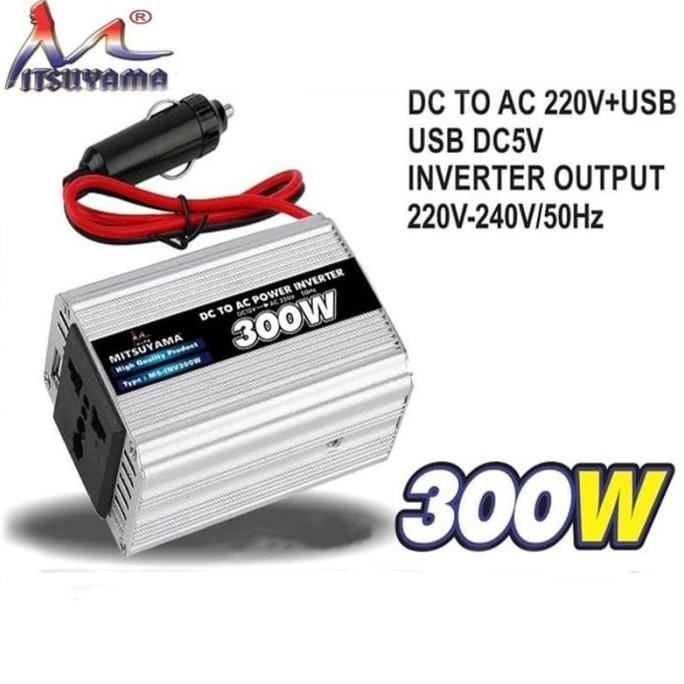 COD Power Inverter 300 Watt Mitsuyama MS INV-300W DC To AC USB 5V / INVERTER  MITUYAMA 300 WATT MS-300W