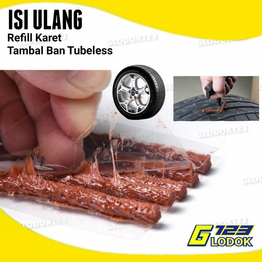 Refill Isi Karet Ban Tubles Ulang Tambal Ban Lem Cacing Mobil Motor