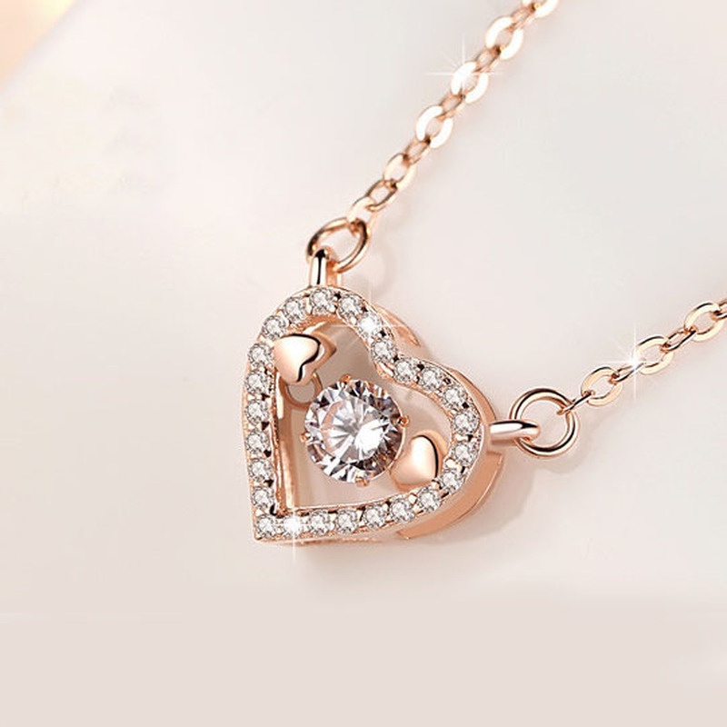 [Ready Stock]Fashion Personality Love Diamond Pendant Necklace