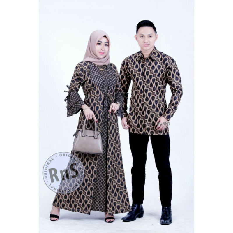 Couple ayah ibu couple gamis Couple keluarga gamis cardi seragam batik jumbo LD 110