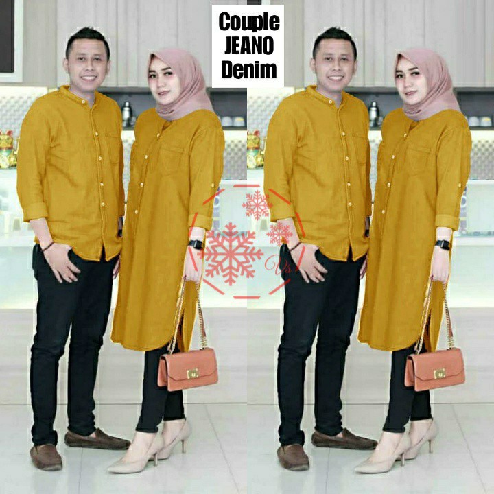 Baju Couple Jeano Couple Tunik Muslimah Model Casual Terkini