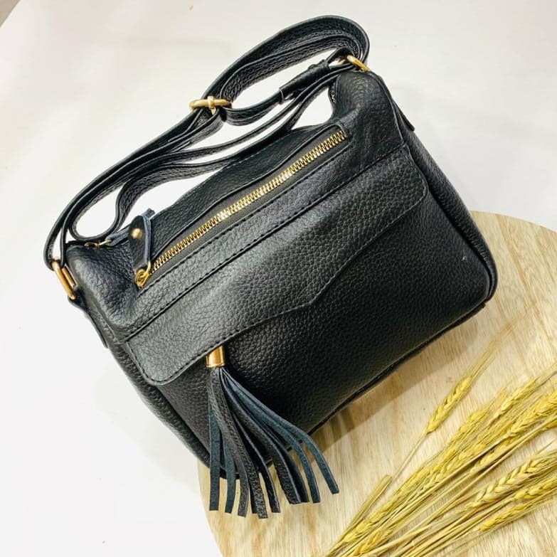 Tas Selempang Slingbag Wanita Papirut Tas Kulit Asli Garut Premium Ukuran S F10