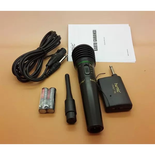 Microphone Homic Mikrofon Karaoke Mic Single Wireless dan Kabel HM-308