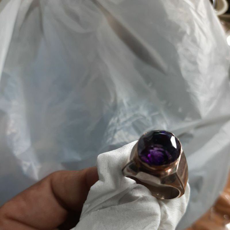 cincin batu kecubung asli kalimantan