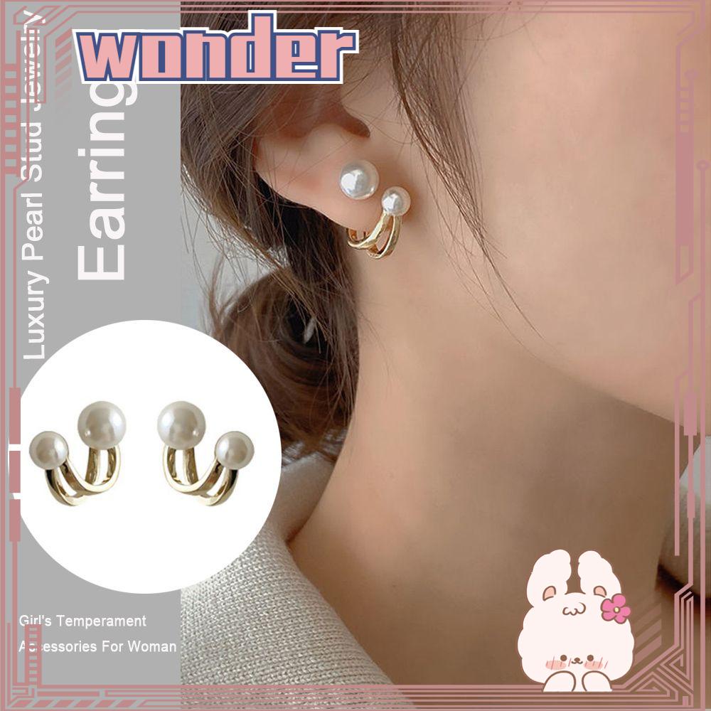 Anting Stud Hias Mutiara Gaya Elegan Untuk Wanita