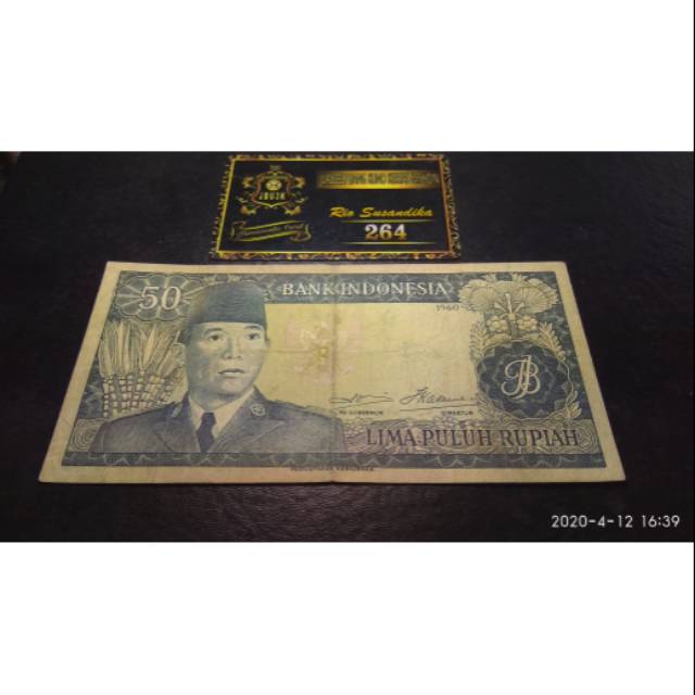 N107 Uang Kuno 1960 50 Rupiah Soekarno