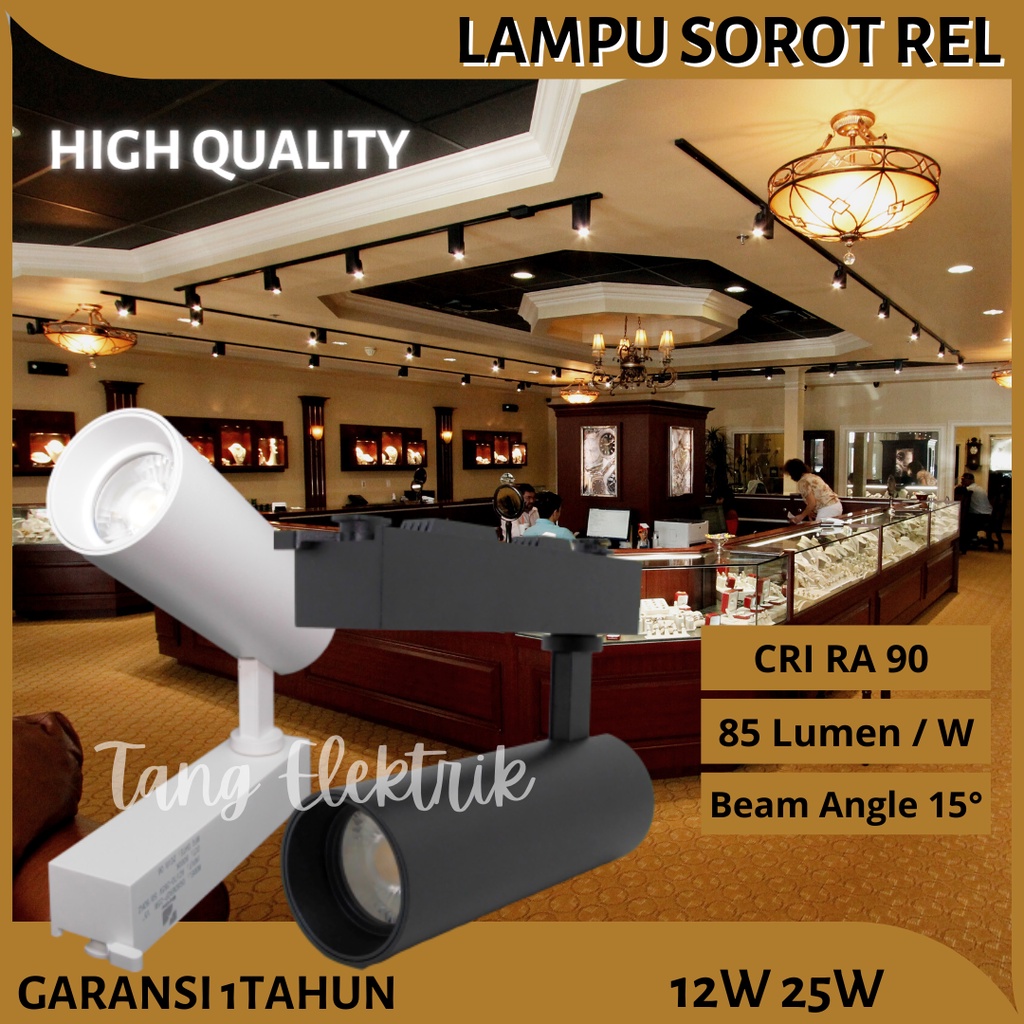 Lampu Rel Track LED Lampu Sorot Tracklight Rell Spotlight 12W 25W Lampu Tembak