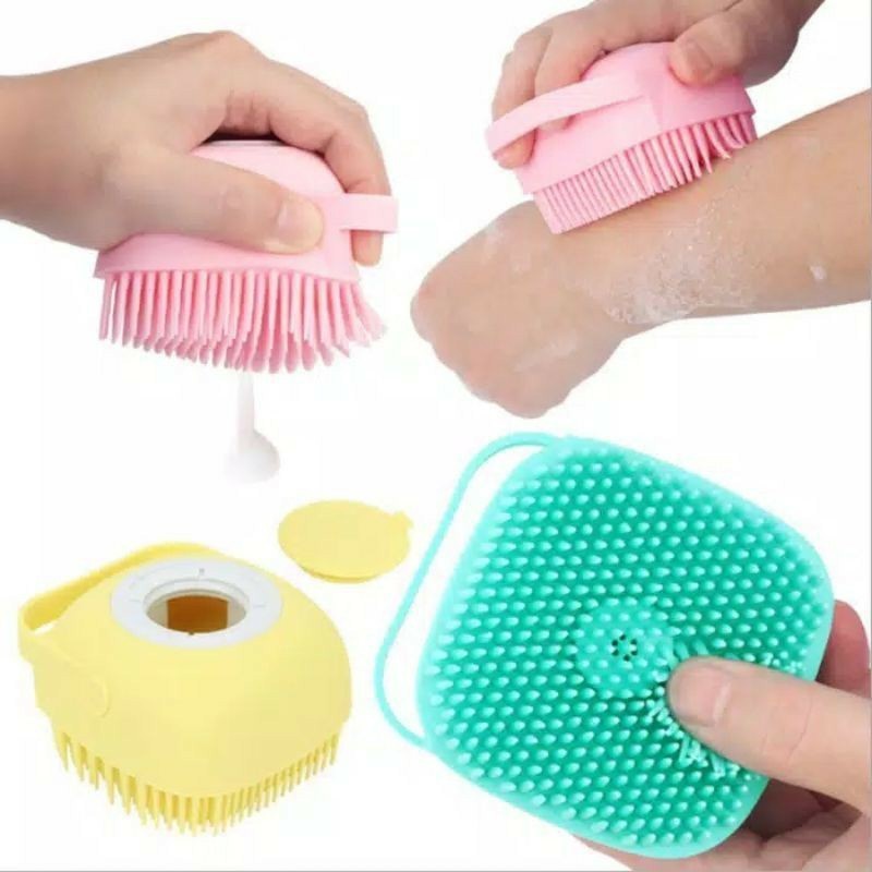 Dispenser Sabun Mandi + Sikat Mandi Silikon / Spons Tabung 2in1 / Silicone Sabun Import Murah Grosir