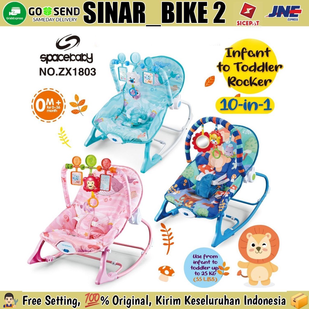 Baby Bouncer Rocker SPACEBABY ZX1803 &amp; NO.8630 Ayunan Bayi Kursi Goyang 10 IN 1