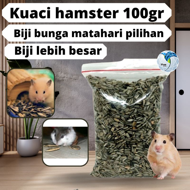 Kwaci Kuaci Hitam Biji Bunga Matahari Untuk Pakan Makanan Hamster Burung Kemasan 100gr