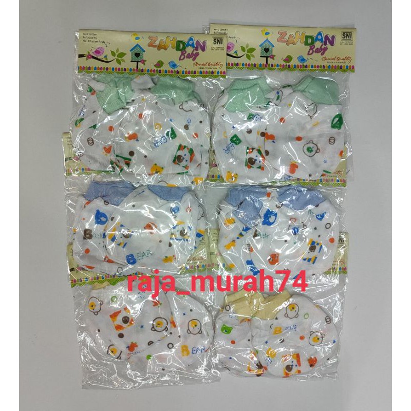 sarung tangan kaki bayi motif SNI 6 set