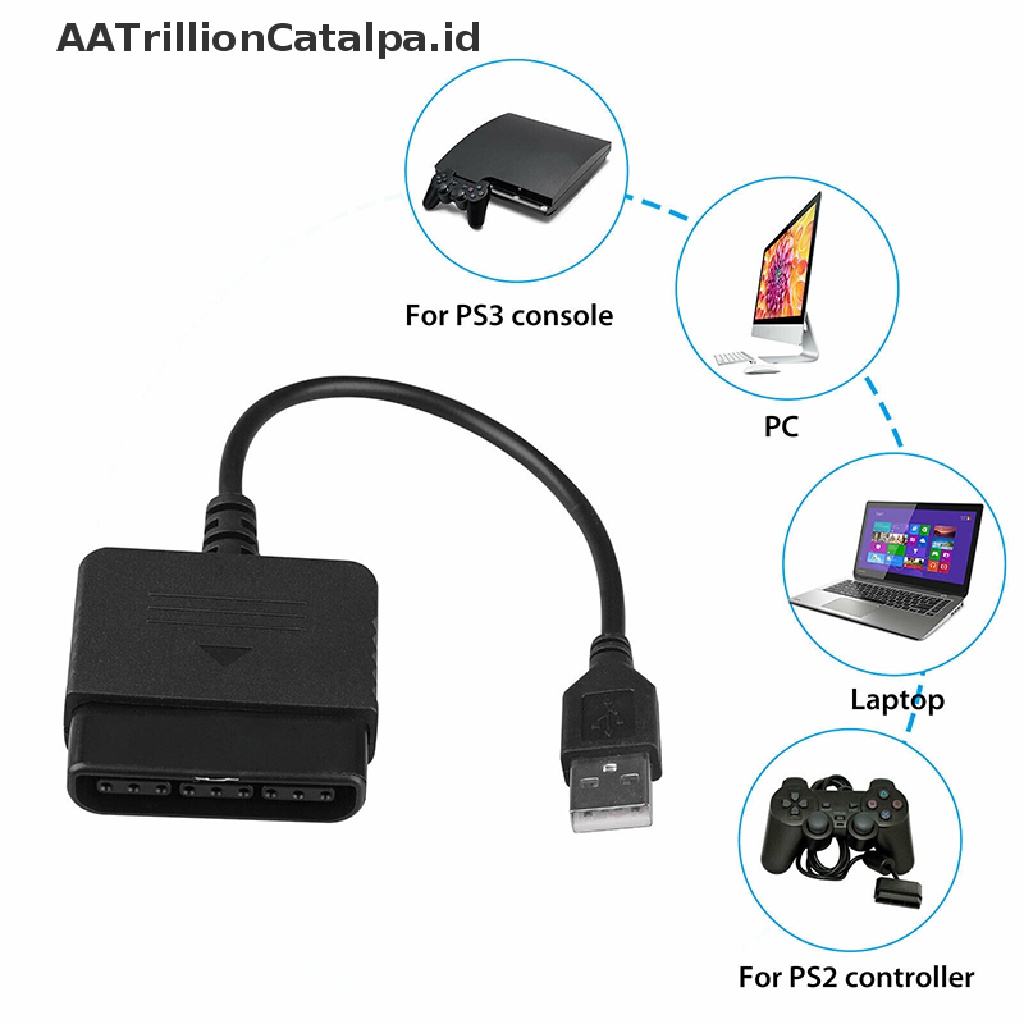 (AATrillionCatalpa) Kabel Adapter Controller PS2 Ke PS3 PlayStation 2 Ke USB Untuk PC PlayStation 3