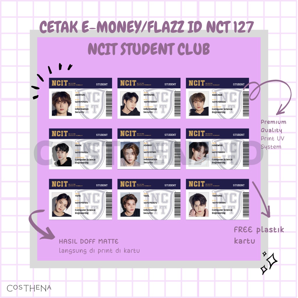 E-MONEY/FLAZZ/BRIZZI NCT 127 NCIT STUDENT CLUB CUSTOM