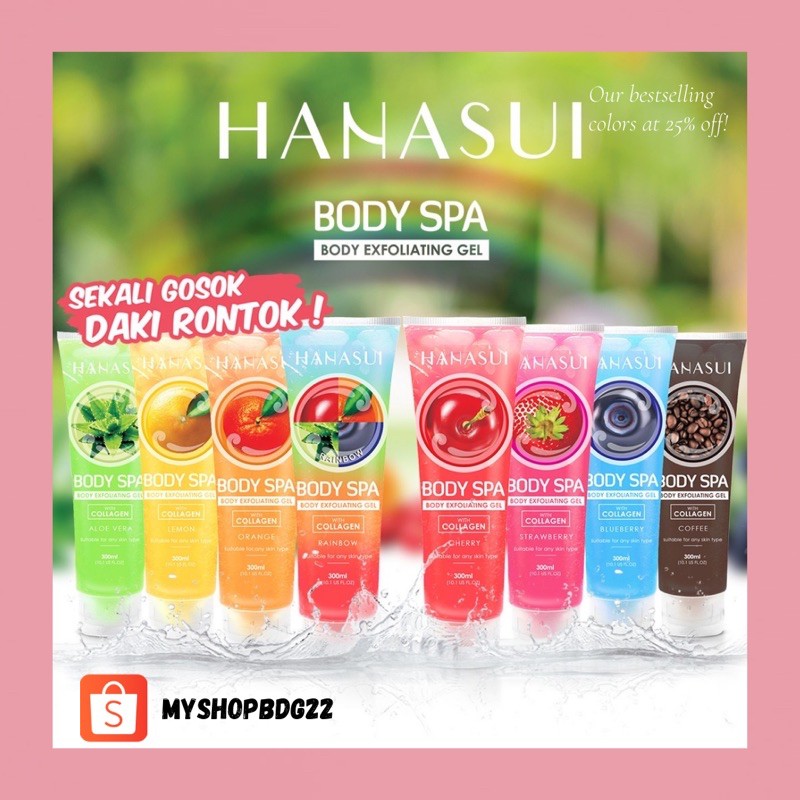 Hanasui Body Exafoliating Gel Body Spa Bodycare Lulur Pemutih Badan Perawatan Kebersihan Kulit Tubuh By Myshopbdg22