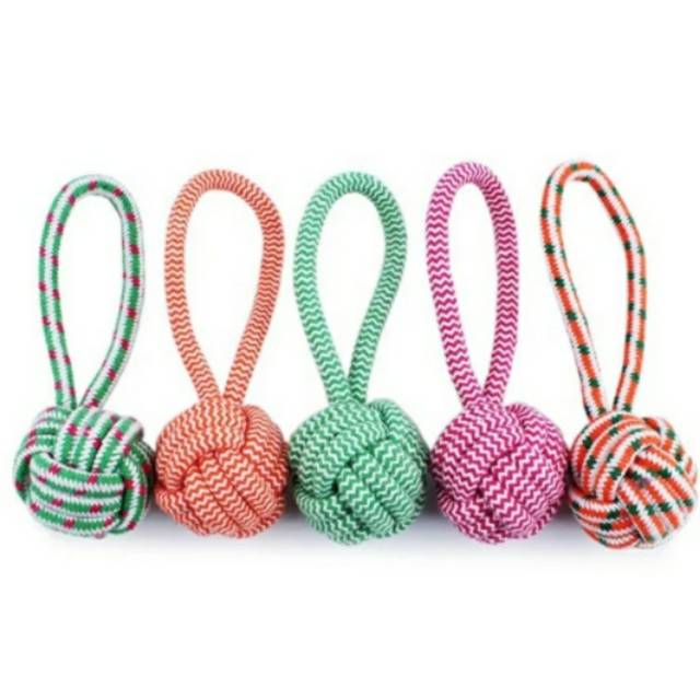 Mainan Gigit Anjing &quot;TUG OF WAR ROPE BALL&quot; Rope Balls Toys