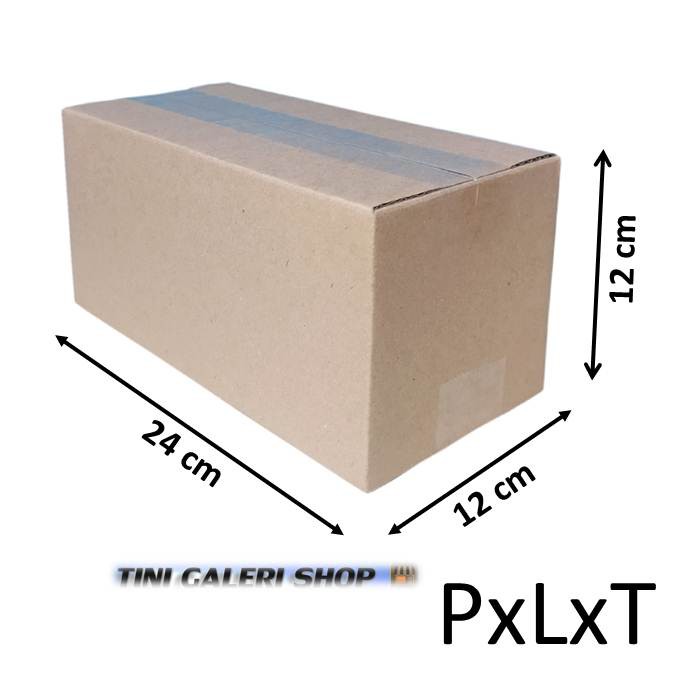 Kardus Packing-Box Polos Luar Dalam Uk.24x12x12 cm-Kardus Baru-3