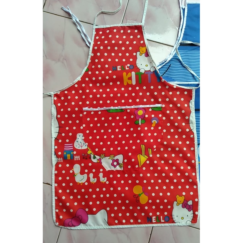 celemek Masak apron masak motif karakter dan polkadot