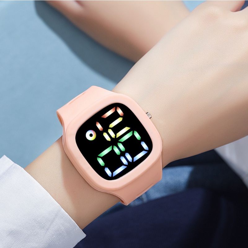 (Cod)Jam Tangab Wanita/Pria Jumbo Led Digital Kota/Sergi Strap Rubber/Karet(Dikirim Jakarta)