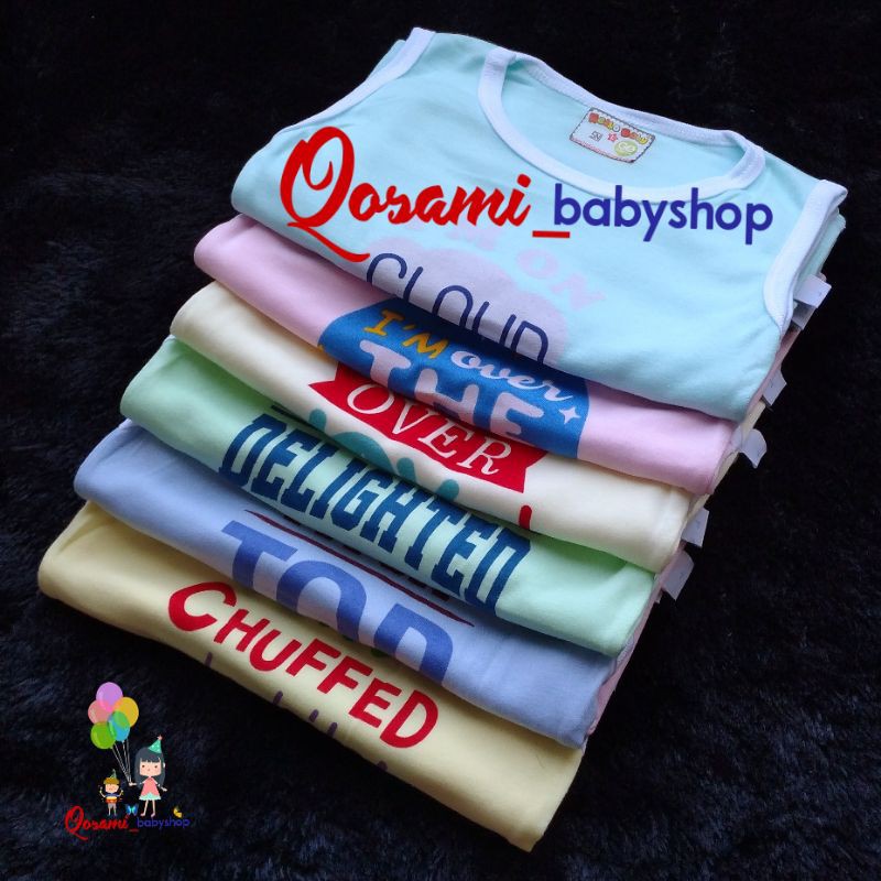 HELLO BABY 3 pcs Kaos Buntung Bayi Motif Gambar Uk S, M, L, XL SNI