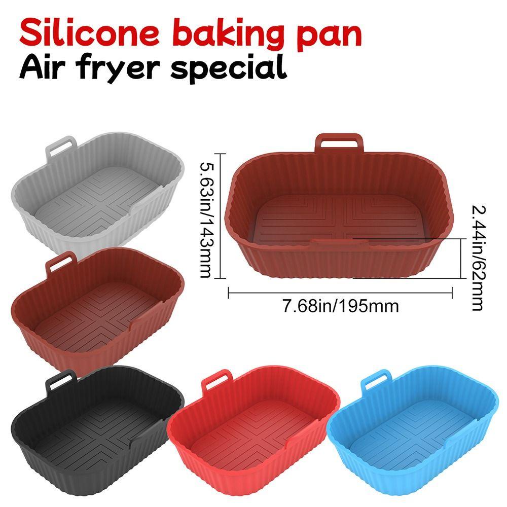 R-FLOWER Air Fryer Silicone Pot Grill Pot Tray Reusable AirFryer Aksesoris Baking Basket