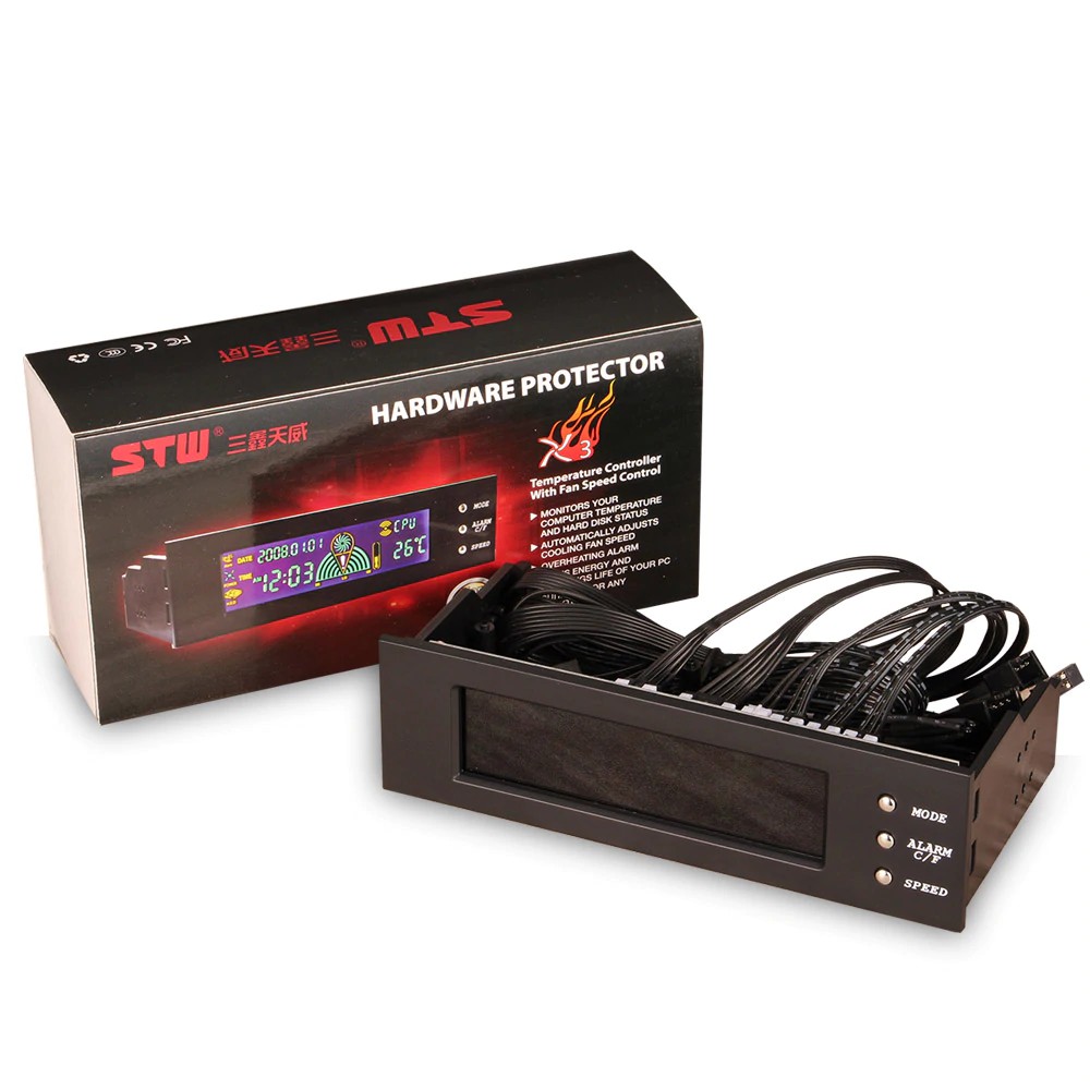 Freeongkirtanpasyarat 525inch 12v Pc Computer Fan Controller 3 Fan Speed Controller Temperature Shopee Indonesia