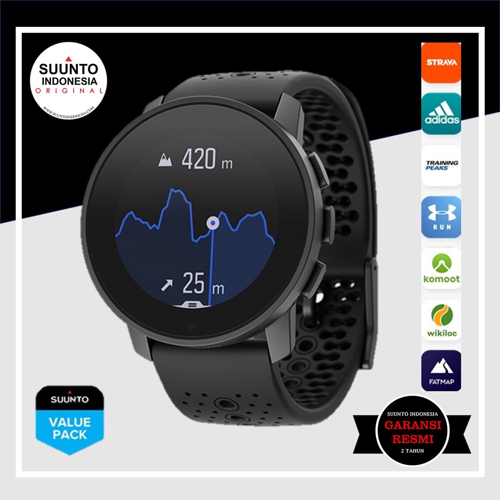 SUUNTO 9 PEAK ALL BLACK GARANSI RESMI (SMART WATCH)