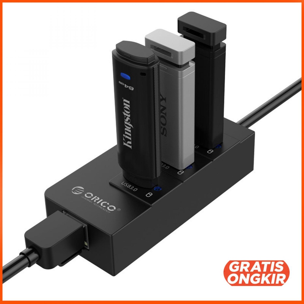 ORICO USB3.0 Hub with Gigabit LAN Ethernet Adapter - HR01-U3 3 port