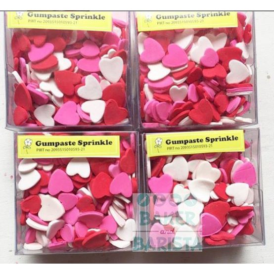 

Gumpaste Heart Pink white red / warna warni / gumpaste Valentine love