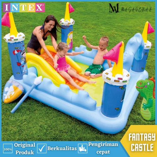 Kolam Tempat Renang Berenang Bermain Karet Perosotan Anak Jumbo Besar Intex Pool Istana Balon Castle